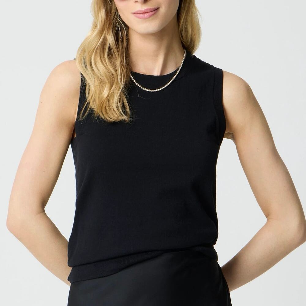 NWT J.Crew Factory Classic Sweater Shell 100% Cotton Black Size Medium